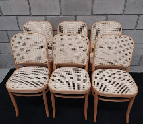 Antiguo Juego 6 Sillas Thonet Hofman Mod 392 / 811 Original