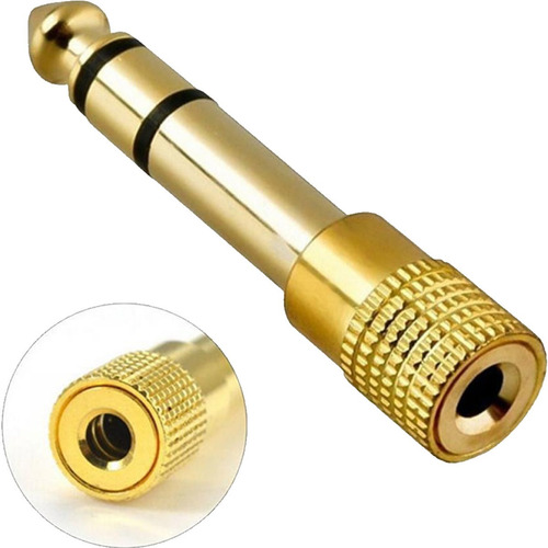 10 X Adaptador De Audio Estereo 6.5mm A 3.5mm Plug Auxiliar
