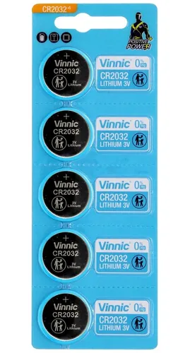 Pilas Boton Cr2032 Vinnic Lithium 2032 Blister X 5 Unidades