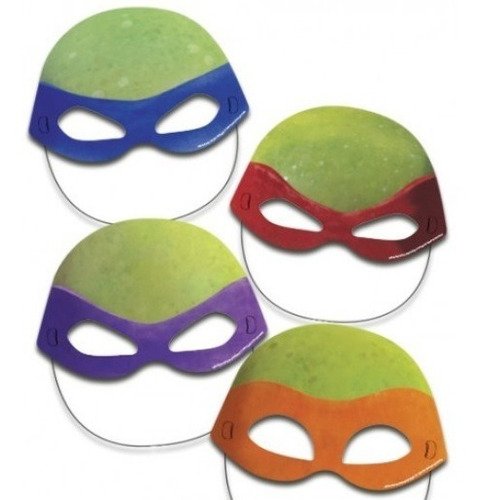 100 Antifaces De Fomi Tortugas Ninja Colores Surtidos 