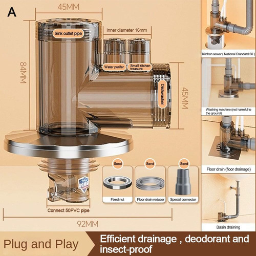 Adaptador De Tubo De Desagüe Para Fregadero, Junta De Tuberí