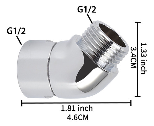 Adaptador De Cabezal De Ducha Manual G1/2 Pulgadas, 135 Grad
