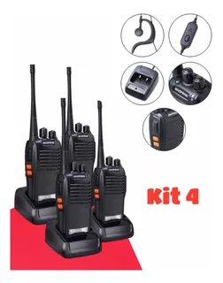 Kit 4 Radio Walk Talk Comunicador 16 Ch 12km Baofeng 777s Ht