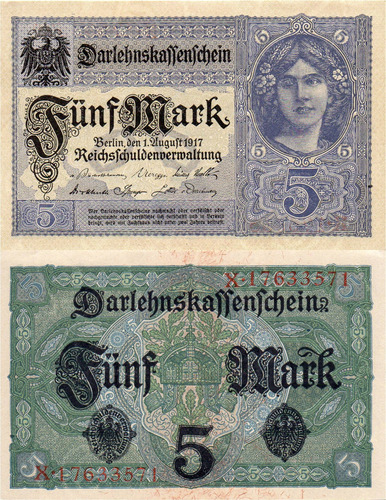 = Unc - Alemania - Valor 5 Marks - Año 1917 - P.56