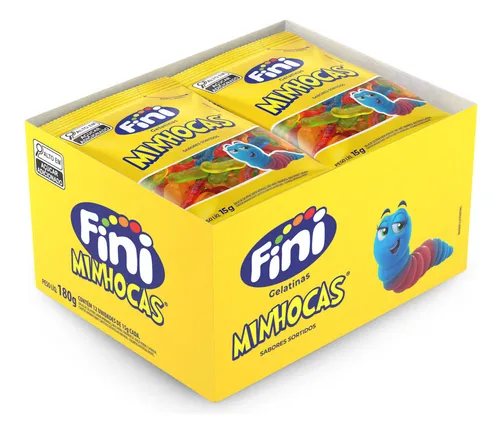 Fini Mini Minhocas Display Caixinha com 12 Unidades de 15g - Fest...