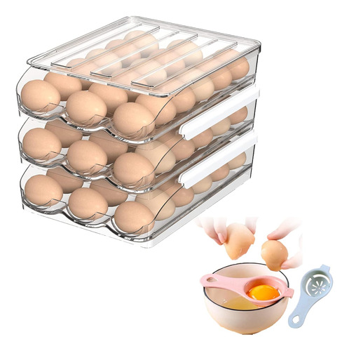 Soporte Para Huevos Para Refrigerador, 54 Unidades Con Tapa,
