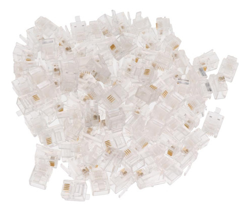 100 Unids Rj11 Rj-11 6p4c Enchufe Modular Cable Conector De