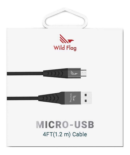 Cable Datos Wild Flag Micro Usb Universal 1.2m Negro