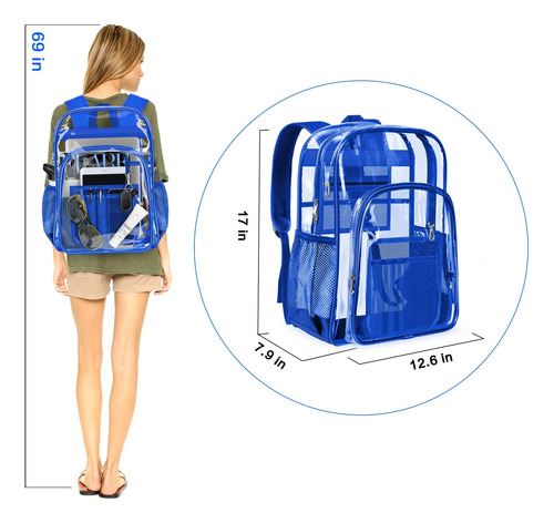 Mochila Transparente Pamano Transparente Heavy Duty Para La