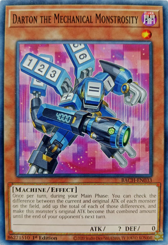 Yugioh Darton The Mechanical Monstros Bach-en033 1st Edition