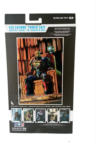 Lex Luthor Blue Power Suit Y Trono Dc Multiverse Mcfarlane