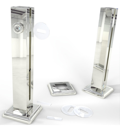 Kit 17 Coluna Torre De 20cm 1 Furo Aço Inoxidável Cor Polida