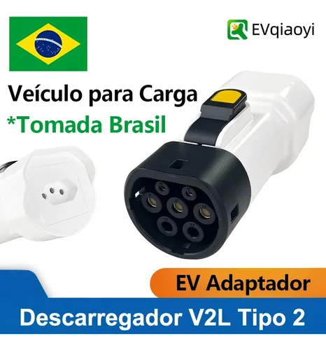 Adaptador Carga Veículo Byd Tipo2 V2l Branco 127/220v
