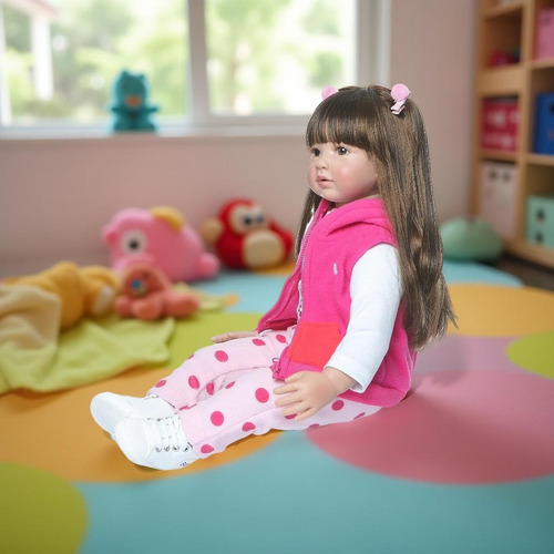 Muñeca Reborn Vinilo Silicona Cuerpo De Tela 60cm + Regalo