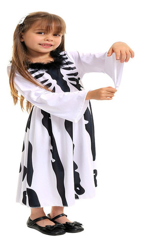Fwefww Halloween Blanco Hueso Esqueleto Cos Disfraz Niños
