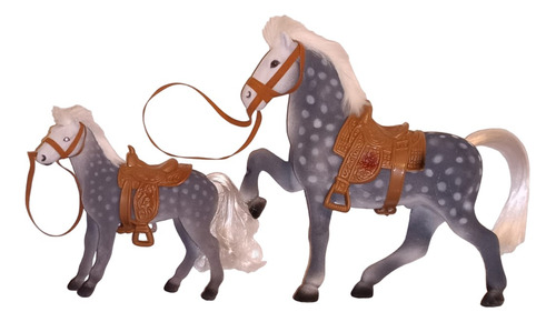 Caballo Felpa Con Cría Juguete X 2 Deco Regalo Navidad Reyes