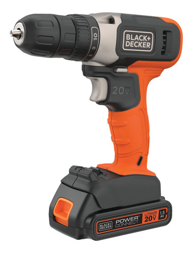Imagen 2 de 12 de Taladro/destornillador 20v Max + Bat Black+decker Bcd702c1b3