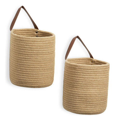 Dullemelo Set De 2 Cestas Colgantes Pequeñas De Yute 7 (d)