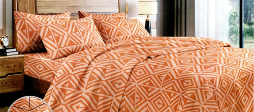 Sábanas Queen Size 2500 Hilos Goldensun Premium Coral Claro Estampado
