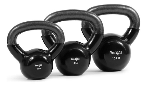 Juego De Kettlebells Recubiertos De Vinilo 11 A 48 Kg
