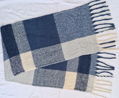 Bufanda De Lana Importada Frizada. Marrón,azul, Negro, Rosa, Liso