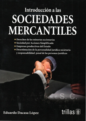 Introducción A Las Sociedades Mercantiles, De Dacasa Lopez, Eduardo. Editorial Trillas, Tapa Blanda En Español, 2022