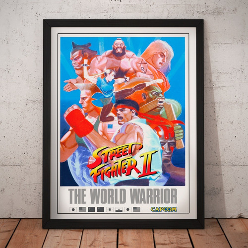 Cuadro Gamer - Street Fighter World Warrior - Poster Retro