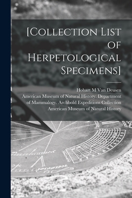 Libro [collection List Of Herpetological Specimens] - Van...