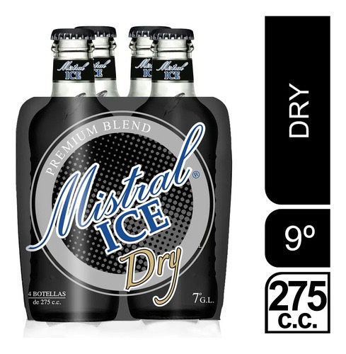 Pack 4 Cóctel Mistral Ice Dry Botella De 275cc