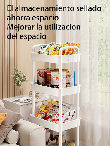. Carrito Organizador Estante Almacenaje 4 Niveles Con