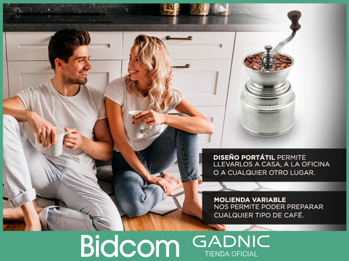 Imagen 5 de 10 de Molinillo De Cafe Manual Grosor Ajustable Acero Inox Gadnic