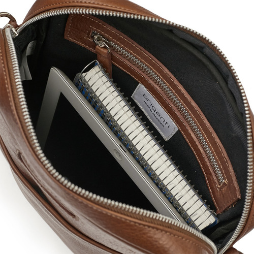 Morral Cuero Bolso Bandolera Urbano Briganti Unisex Borgo Color Marrón