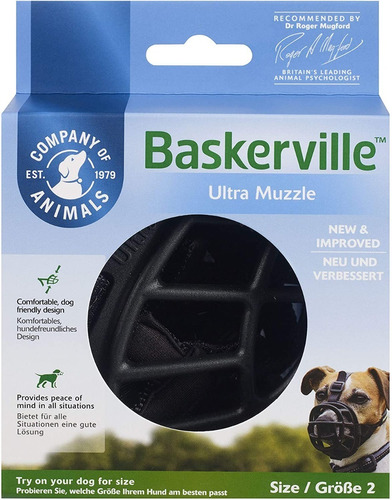 Bozal Baskerville Para Perro Talla 4 En Color Negro