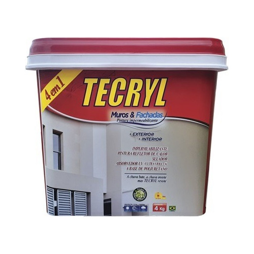 Tecryl Muros E Fachadas Imperm Branco 4 Kg + Trincha