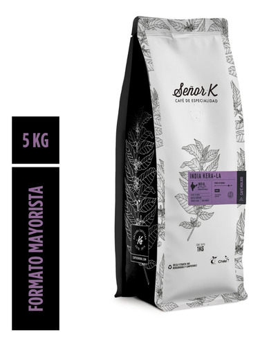 Café De India Grano Entero Kera La 100% Robusta 5 Kg Señor K