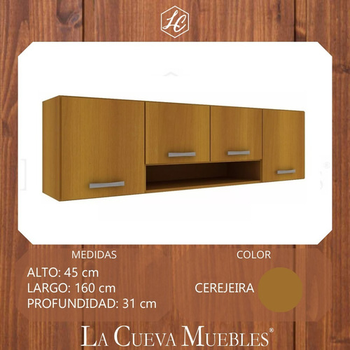 Mueble De Cocina - Aereo 4 Puertas Con Estante- Alacena- Lcm