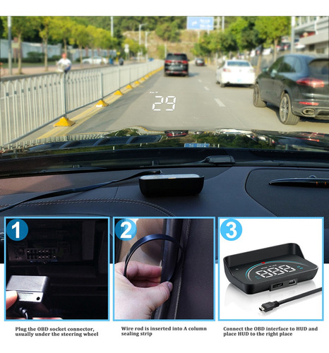 Velocímetro Digital Obd Ii M8 Hud Headup Screen Parabrisa