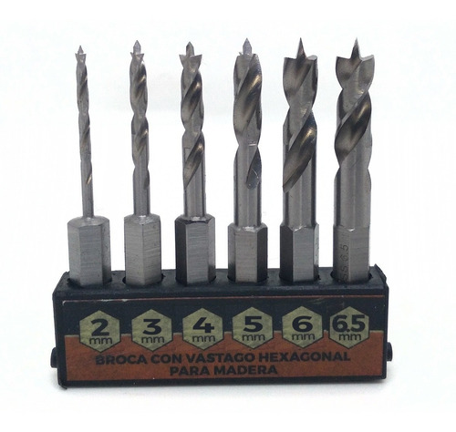Set Ezeta De 6 Mechasa Vastago Hexagonales Hss Para Madera