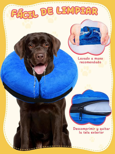 Collar Isabelino Inflable Anti Mordidas Para Perros Y Gatos Azul Collar Isabelino Inflable S