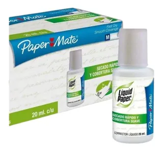 corrector paper mate precio 6 Corrector Líquido Blanco Liquid Paper Botella Base Agua