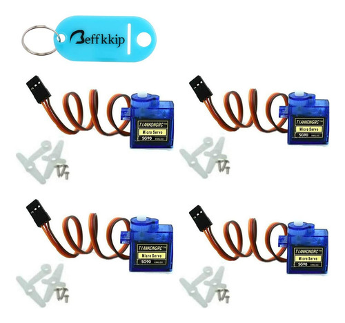 4 Unids Sg90 0.32 Oz Micro Servos Para Rc Robot Helicóptero