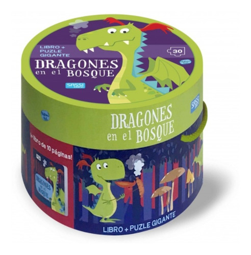 Libro Cuento + Rompecabezas Dragones Bosque 30 Piezas Sassi