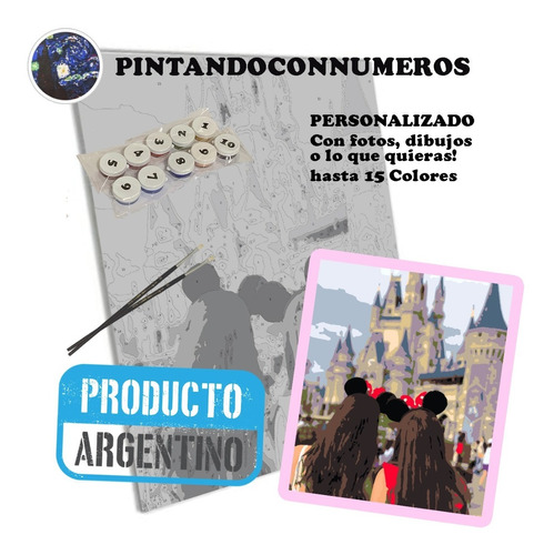 Pcn Kit Pintando Con Números Personalizado Con Foto 57x43cm 