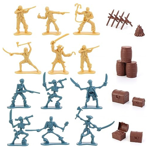 Juego De Juguetes Piratas, Figuras De Piratas Y Guerreros Es