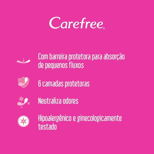 Protetor Diário Carefree Todo Dia Sem Perfume C/ 15 Unidades