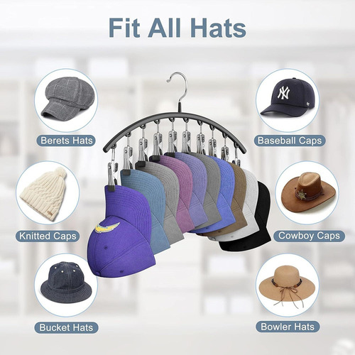 W Juego De 2 Perchas Sombreros De Clóset,con 10