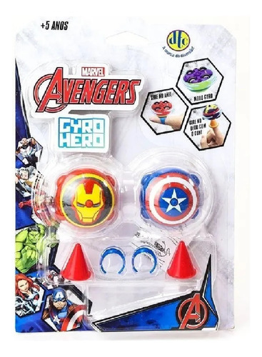 Brinquedo Piao Gyro Hero Marvel Avengers Sortido Dtc 4923