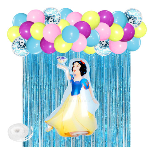 Kit Combo Princesa Blancanieves Deco Cumpleaños Fiesta 