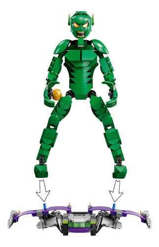 Figura de duende verde de Lego Marvel, 76284, número de piezas 471