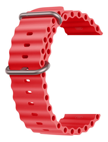 Pulseira De Silicone Oceano Compatível Com Applewatch 8 9 Se Cor Vermelho